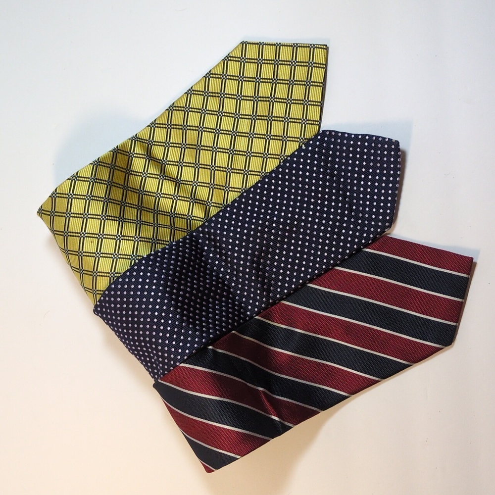 Designer Ties Bundle Lot Of Three (3) 100% Silk